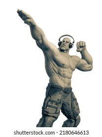 Super Soldier Is Victorious, 3d Illustration