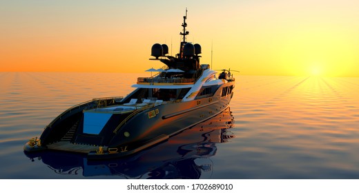 Super Yacht Luxury Yachting 3D Image