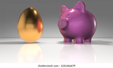 Superannuation Investment Income Nest Egg For Retirement - 3D Illustration Rendering