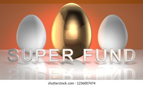 Superannuation Retirement Income From Nest Egg Super Fund - 3d Render