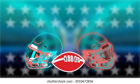 Superbowl 2021-2022. American football. Background with a helmet for American football. Illustration on the theme of American football, sports competitions. - Powered by Shutterstock