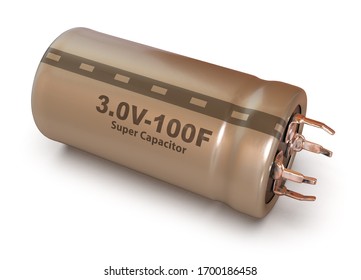 Supercapacitor isolated on white. .3d rendering