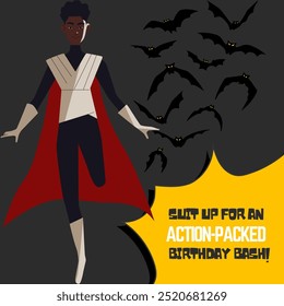 Superhero Birthday Party Invite - Suit Up - Powered by Shutterstock