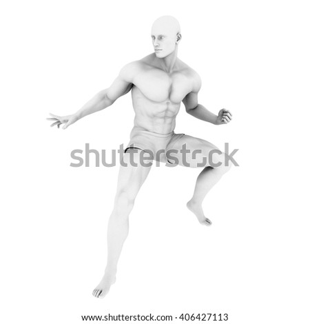 Superhero Pose With a Man in 3d Render Illustration 3d Illustration Render