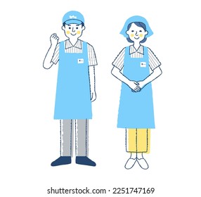 Supermarket clerk men and women - Powered by Shutterstock