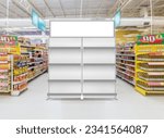 Supermarket Display Gondola front 3d illustration