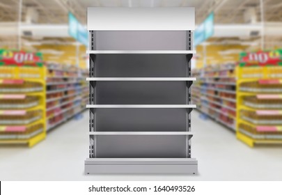 Supermarket Product Display Gondola 3D Illustration