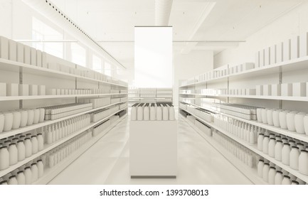 Supermarket Product Placement Mockup 3d Rendering