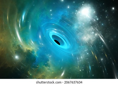 Supermassive Black Hole At The Center Of Our Galaxy. 3d Illustration