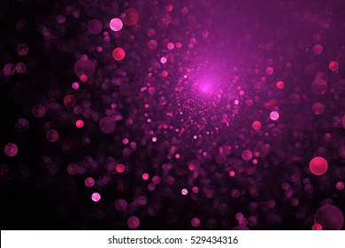 Supernova explosion. Abstract colorful pink sparks on dark background. Fantasy fractal texture for posters, postcards or t-shirts. 