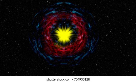 A supernova explosion in deep space. Illustration.
