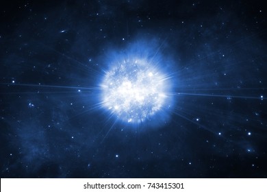 Supernova Explosion, Space Background With Stars. 3D Illustration