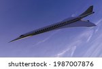 Supersonic flight, the plane to travel faster than ever. Unlike other commercial flights, it has double the speed. 3d render
