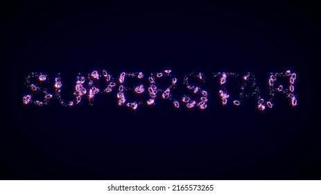 Superstar - Text Made Of Shining Pink Diamonds, Isolated - Object 3D Illustration