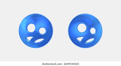 supervised user circle 3D icon on isolate white background