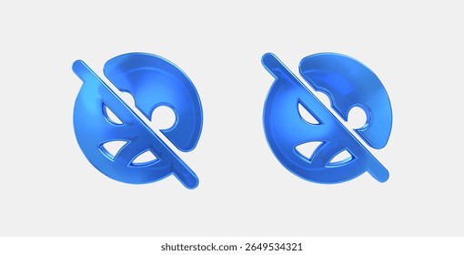 supervised user circle off 3D icon on isolate white background
