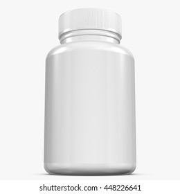 Supplement bottle on white background.3D Rendering