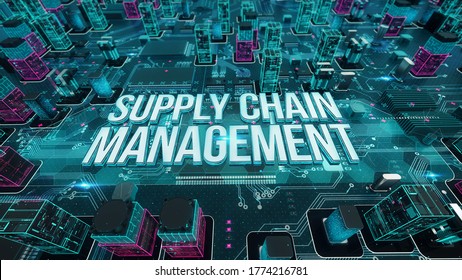 Supply Chain Management With Digital Technology Concept 3D Rendering