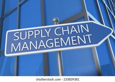 Supply Chain Management Illustration Street Sign Stock Illustration ...