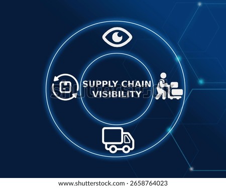 supply chain visibility tech concept.The ability to track, monitor, and analyze the flow of goods and information across the entire supply chain, providing insights into performance and risks.