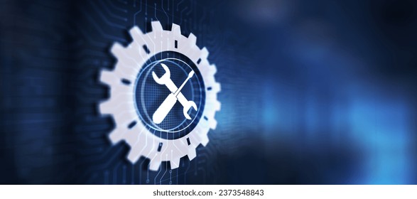Support button on virtual screen. Customer service and communication concept.