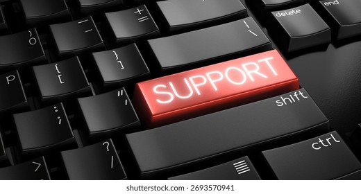 Support - computer keyboard - 3D illustration