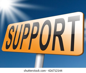 support desk or help desk technical assitance and customer service road sign billboard
