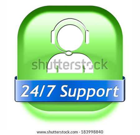 support desk icon or 24/7 help desk button technical assitance and customer service