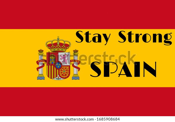 Support Satz Auf Spanischer Flagge Uber Covid 19 Love Stockillustration