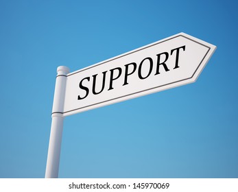 Support Signpost with Clipping Path 