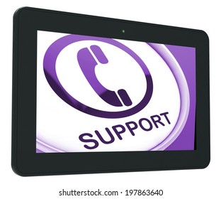 Support Tablet Showing Call For Advice