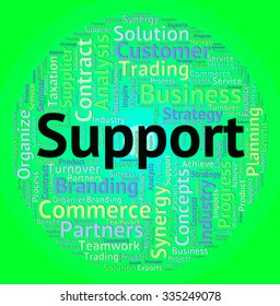 Support Word Indicating Helping Helpdesk And Words