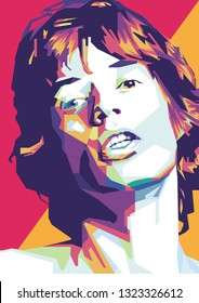 Surabaya, Indobesia - February 26 2019 : Mick Jagger In Wpap