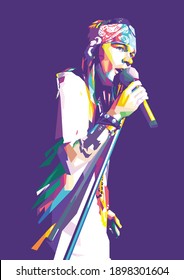 Surabaya, Indonesia - 20 January 2021 : Axl Rose Vocalist Of Gnr In Wpap 