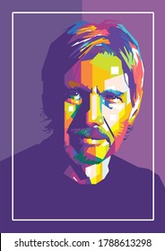 Surabaya / Indonesia - August 03 2020 : Harrison Ford In Wpap Art