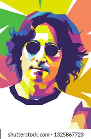 Surabaya, Indonesia - February 28 2019 : John Lennon From Beatles In Wpap