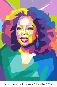 Surabaya, Indonesia - February 28 2019 : Oprah Winfrey In Wpap Art