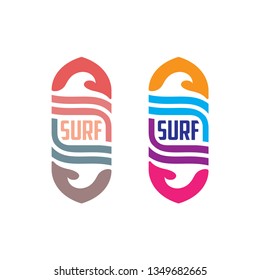 SURF BOARD WITH WAVE ABSTRACT MOTIF LOGO DESIGN INSPIRATION - Powered by Shutterstock