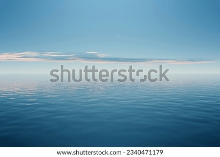 The surface of the calm endless blue ocean.