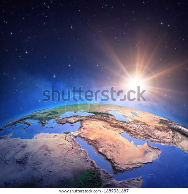 Surface Planet Earth Viewed Satellite Focused: стоковая иллюстрация ...