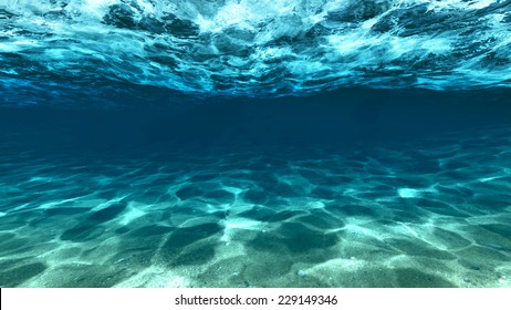 Surface Of Sand Under Water In The Ocean