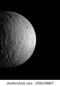 surface of a stone satellite with craters, planetary moon, view from space, beautiful cosmic background 3d illustration