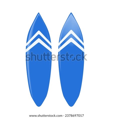Surfboard Summerl 3d realistic render icon isolated on white background. Clipping path.