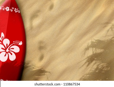 surfboards on sand color background with space - Powered by Shutterstock