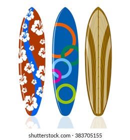 Surfboards On White Background Stock Illustration 383705155 