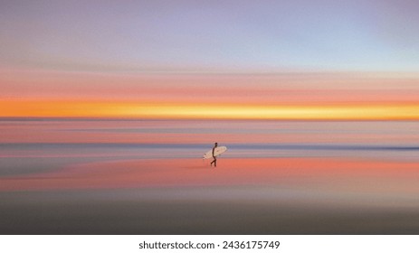 Surfer, Sunset, Sri Lanka, Surfing, Surfboard, Dreamy, Beach, Ocean, Edited, Surf - Powered by Shutterstock