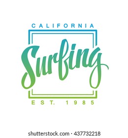 Surfing Logo Surf Calligraphy Poster Handwritten Stock Illustration ...