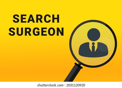 Surgeon Career. Build A Career Concept. Surgeon Working. Surgeon Career Text On Yellow Background. Loupe Symbolizes Job Search. Wallpapers On Theme Jobs.