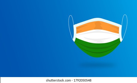 Surgical Mask With Indian Flag Theme For Independence Day 14th August