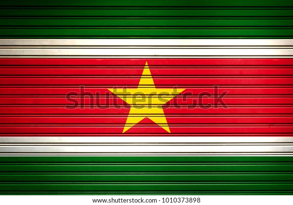 Suriname Northeastern South America Flag Sign Stock Illustration